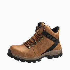Brown Anti Puncture, Steel Toe Shoes : Safety Boots for Men : Mazbuut - 0081MzM