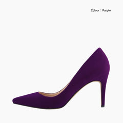 Purple Pointed Toe, Slip-On : Wedding Heels : Piari - 0129PiF