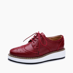 Red Lace-Up, Derby Shoes: Casual Shoes for Women  : Maanak - 0205MaF