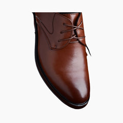 Brown Lace-Up, Pointed-Toe: Court Shoes for Men : Adaalat - 0243AdM