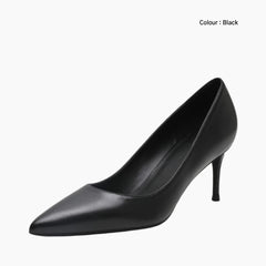 Black Round-Toe, Non-slip sole : Court Shoes for Women : Adaalat - 0266AdF