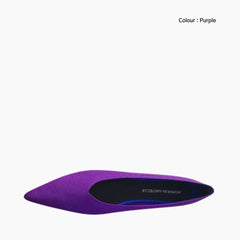 Purple Pointed-Toe, Slip-On : Ballet Flats : Hoora - 0516HoF