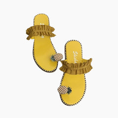 Yellow Breathable : Flat Sandals for Women : Nuu - 0540NuF