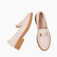 Beige Slip-On, Round-Toe : Flat Shoes for Women : Sahi - 0585SaF