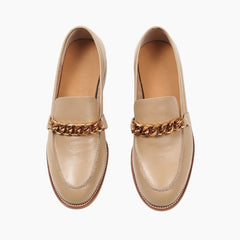 BEige Round-Toe, Slip-On : Smart Casual Shoes for Women : Teja - 0648TeF