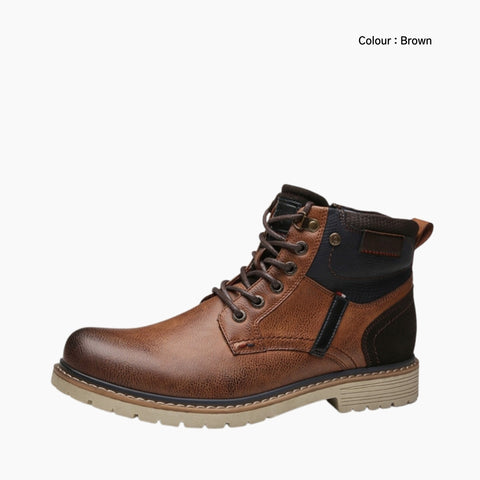 Brown Round-Toe, Handmade : Ankle Boots for Men : Gittey - 0753GiM