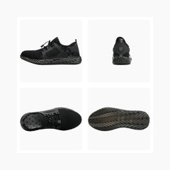 Black Steel Toe, Puncture Proof : Safety Shoes for Men : Rakhia - 0084RaM