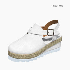 White Buckle Strap : Flat Sandals for Women : Nuu - 0238NuF