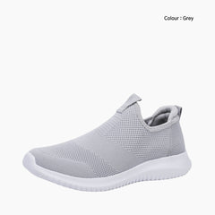 Grey Breathable, Slip On : Running Shoes for Men : Gatee - 0020GtM