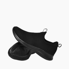 Black Breathable, Slip On : Running Shoes for Men : Gatee - 0020GtM