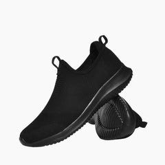 Black Breathable, Slip On : Running Shoes for Men : Gatee - 0020GtM