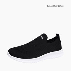 Black & White Hard Wearing, Sweat-Absorbent : Walking Shoes for Men : Turhia - 0022TuM
