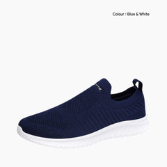 Blue Hard Wearing, Sweat-Absorbent : Walking Shoes for Men : Turhia - 0022TuM