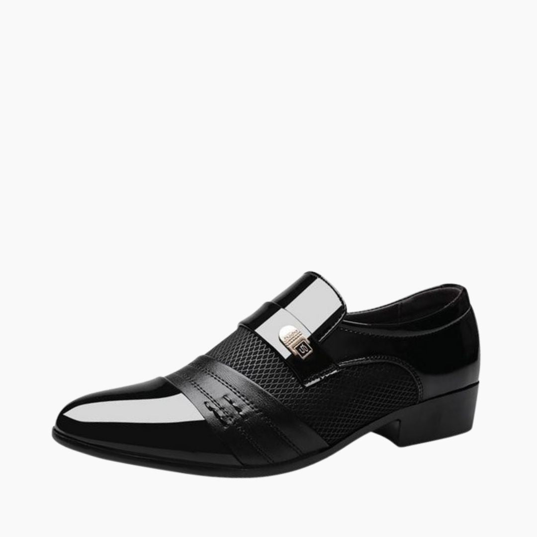 Black Pointed Toe, Anti-Slip: Men's Wedding Shoes : Viah - 0028ViM