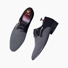 Black Oxford Leather Shoes, Slip-On : Men's Wedding Shoes : Viah - 0031ViM