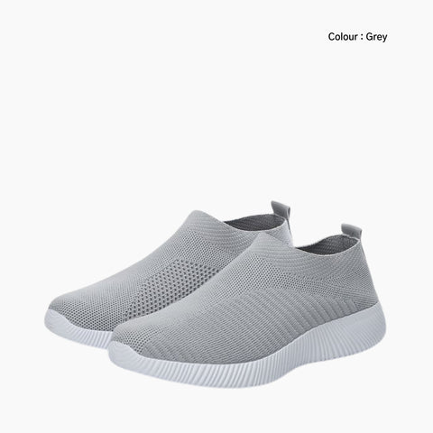 Grey Slip-on, Non-slip sole : Walking Shoes for Women : Turhia - 0037TuF