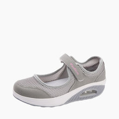 Grey Light, Hook & Loop Shoes : Summer Shoes for Women : Garmia - 0041GaF