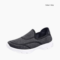Grey Slip-on, Breathable : Walking Shoes for Women : Turhia - 0047TuF