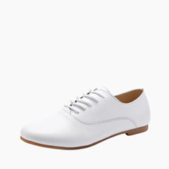White Lace Up, Autumn Shoes : Oxford Shoes for Women : Purakha - 0048PuF
