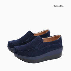 Blue Slip-on, Height Increasing : Comfortable Flats : Suhele - 0069SuF