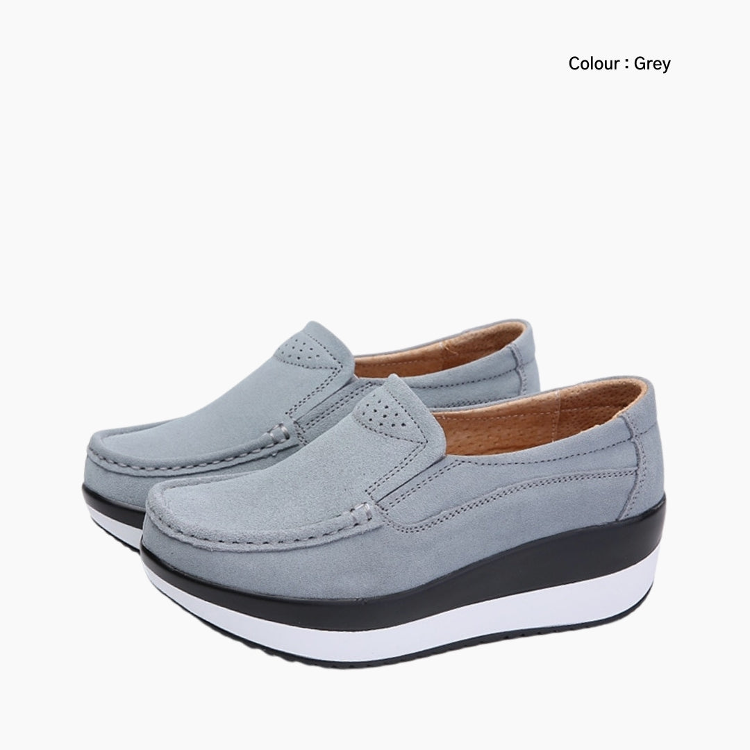 Grey Slip-on, Height Increasing : Comfortable Flats : Suhele - 0069SuF