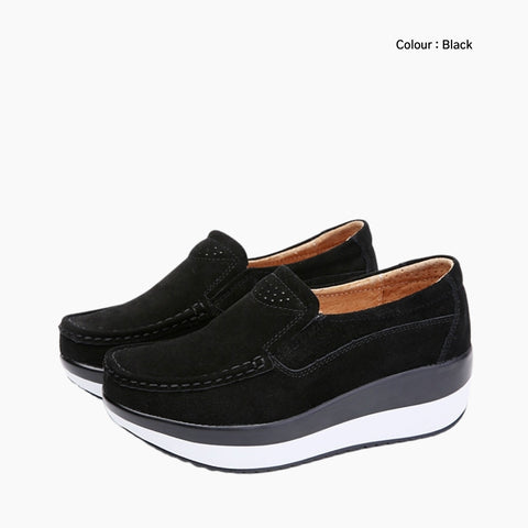 Black Slip-on, Height Increasing : Comfortable Flats : Suhele - 0069SuF