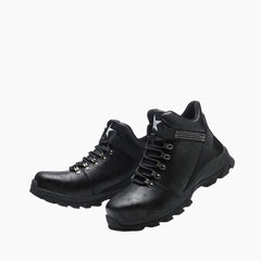 Black Anti Puncture, Steel Toe Shoes : Safety Boots for Men : Mazbuut - 0081MzM