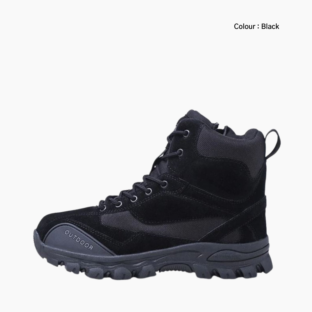 Black Waterproof, Handmade : Hiking Boots for Men : Pahaara - 0083PaM