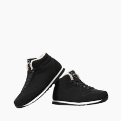 Black Round Toe,Lace-up : Winter Boots for Men : Saradi - 0086SrM