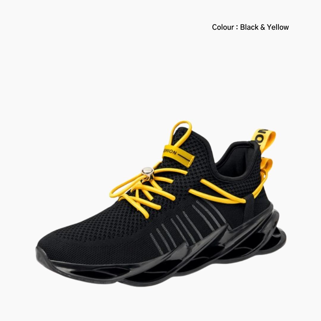 Black & Yellow Breathable, Non-slip : Running Shoes for Men : Gatee - 0095GtM
