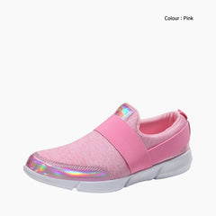 Pink Round Toe, Non-Slip : Walking Shoes for Women : Turhia - 0104TuF