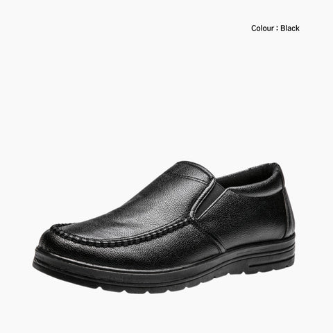 Black Anti-Slip, Slip-On : Walking Shoes for Men : Turhia - 0108TuM