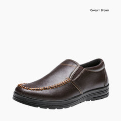Brown Anti-Slip, Slip-On : Walking Shoes for Men : Turhia - 0108TuM