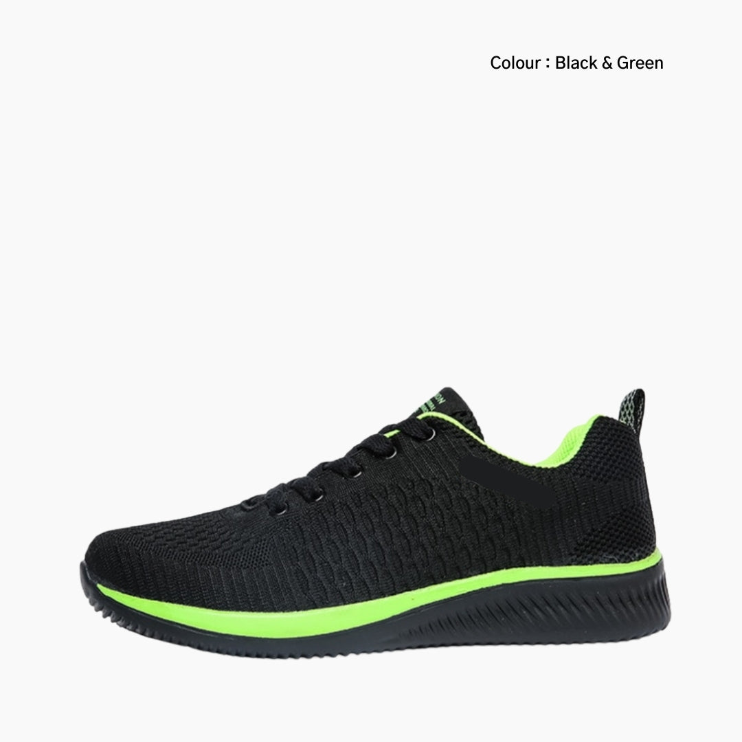 Black & Green Light, Hard Wearing : Walking Shoes for Men : Turhia - 0117TuM