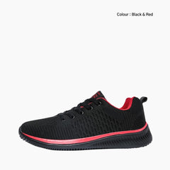 Black & Red Light, Hard Wearing : Walking Shoes for Men : Turhia - 0117TuM