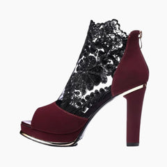 Red Peep Toe Heels : Wedding Heels : Piari - 0122PiF