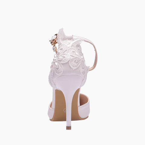 White Pointed Toe, Pumps : Wedding Heels : Piari - 0124PiF