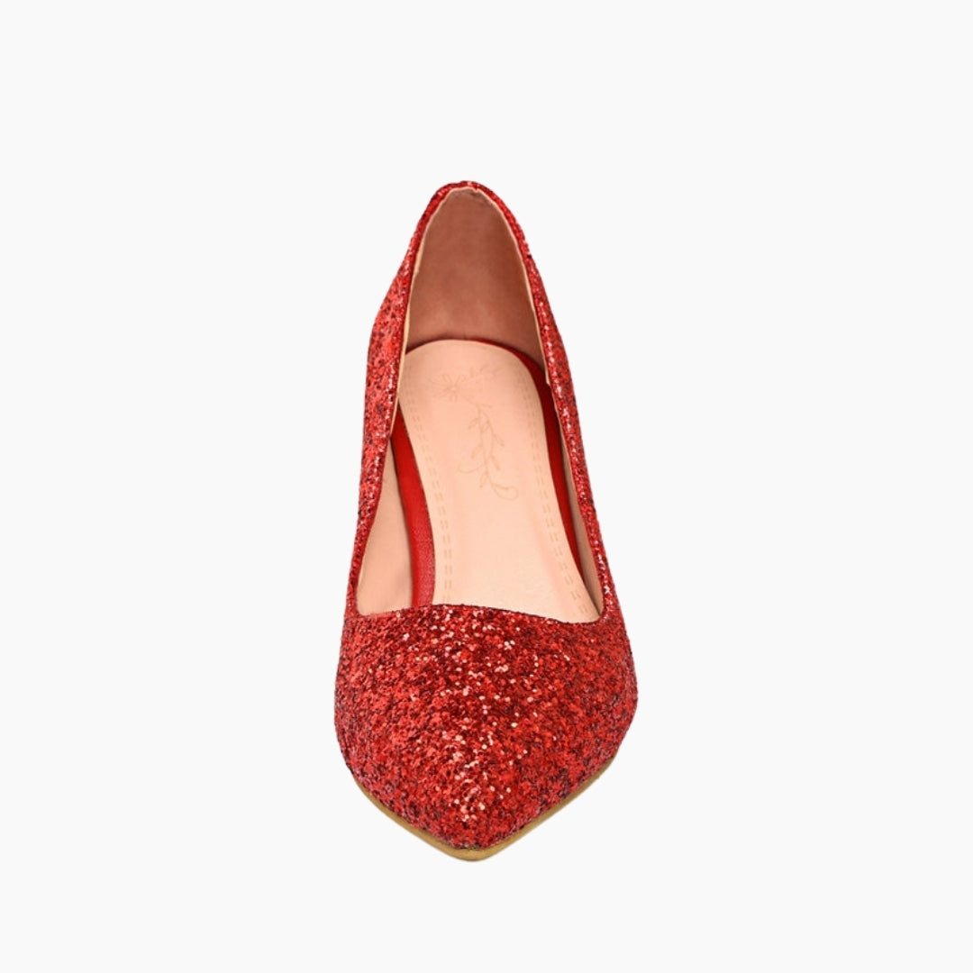 Red Square Heel, Pointed Toe : Wedding Heels : Piari - 0125PiF