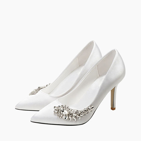 White Hand-made, Handmade : Wedding Heels : Piari - 0127PiF
