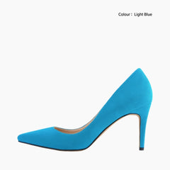 Light Blue Pointed Toe, Slip-On : Wedding Heels : Piari - 0129PiF