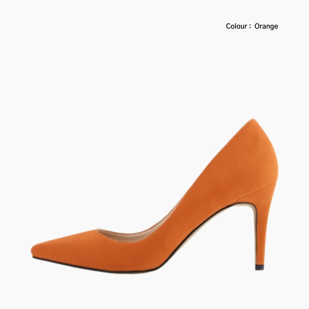 Orange Pointed Toe, Slip-On : Wedding Heels : Piari - 0129PiF