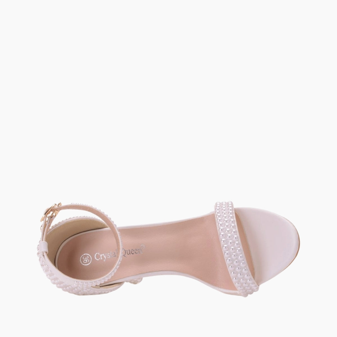 White Ankle Strap, Peep-Toe : Wedding Heels : Piari - 0131PiF
