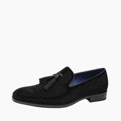 Black Slip-On, Hard Wearing : Men's Wedding Shoes : Viah - 0144ViM