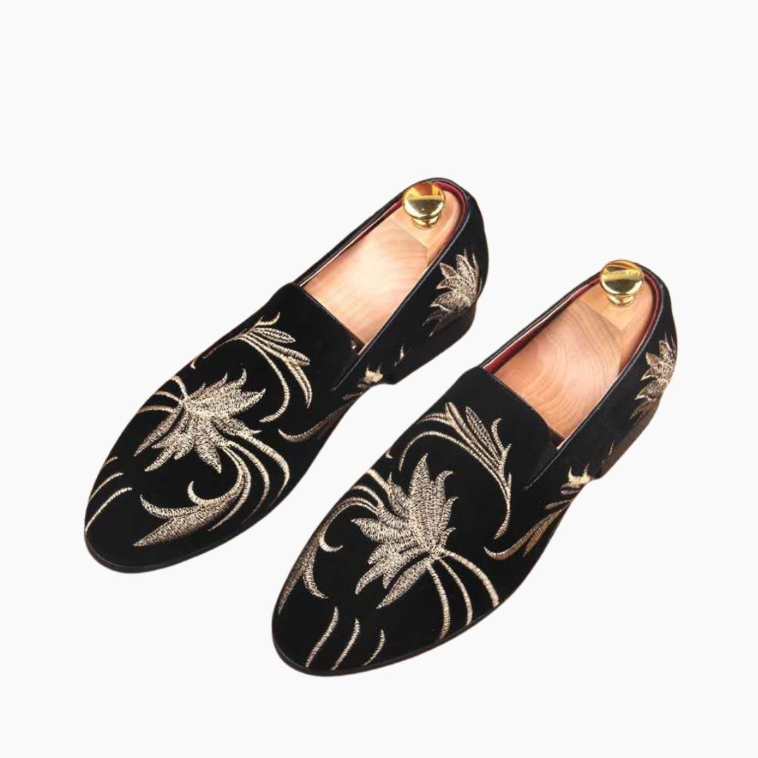 Black Loafers, Slip-On : Men's Wedding Shoes : Viah - 0146ViM