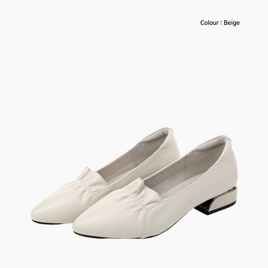 Beige Pointed-Toe, Slip-On : Court Shoes for Women : Adaalat - 0147AdF