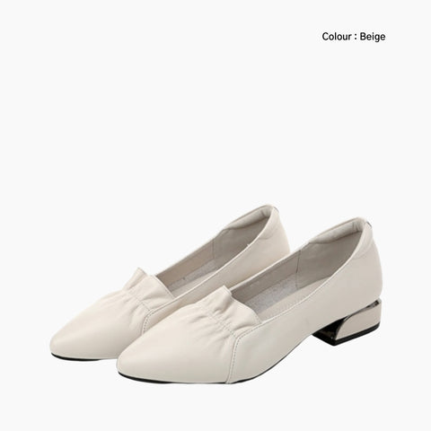 Beige Pointed-Toe, Slip-On : Court Shoes for Women : Adaalat - 0147AdF