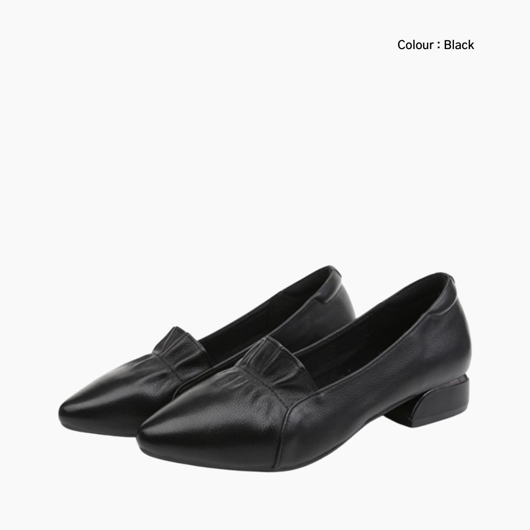 Black Pointed-Toe, Slip-On : Court Shoes for Women : Adaalat - 0147AdF