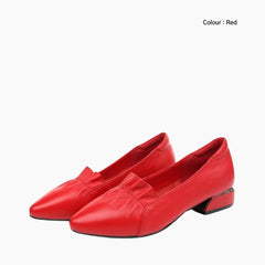 Red Pointed-Toe, Slip-On : Court Shoes for Women : Adaalat - 0147AdF
