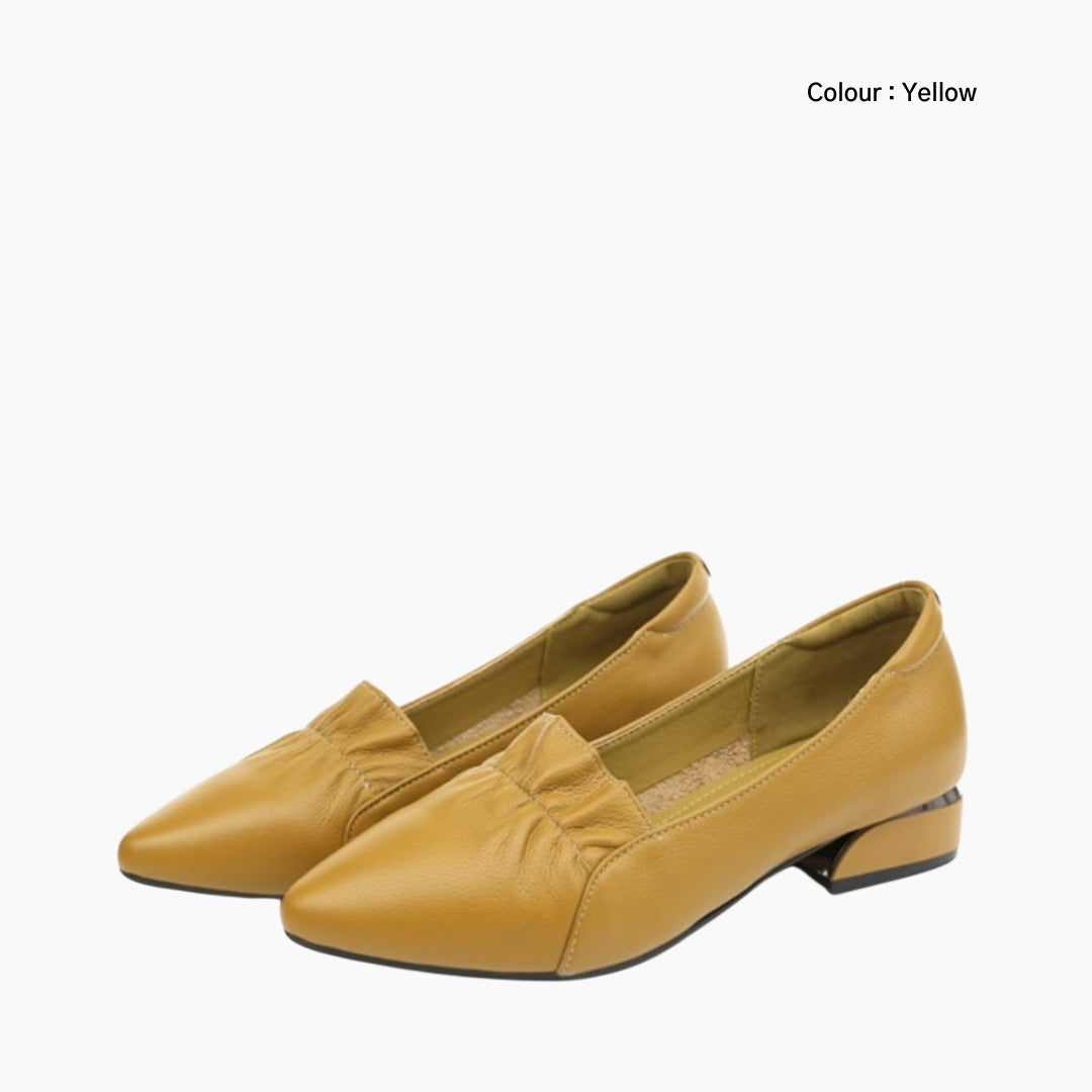 Yellow Pointed-Toe, Slip-On : Court Shoes for Women : Adaalat - 0147AdF