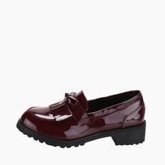 Red Derby Shoes, Round Toe : Smart Casual Shoes for Women : Teja - 0150TeF